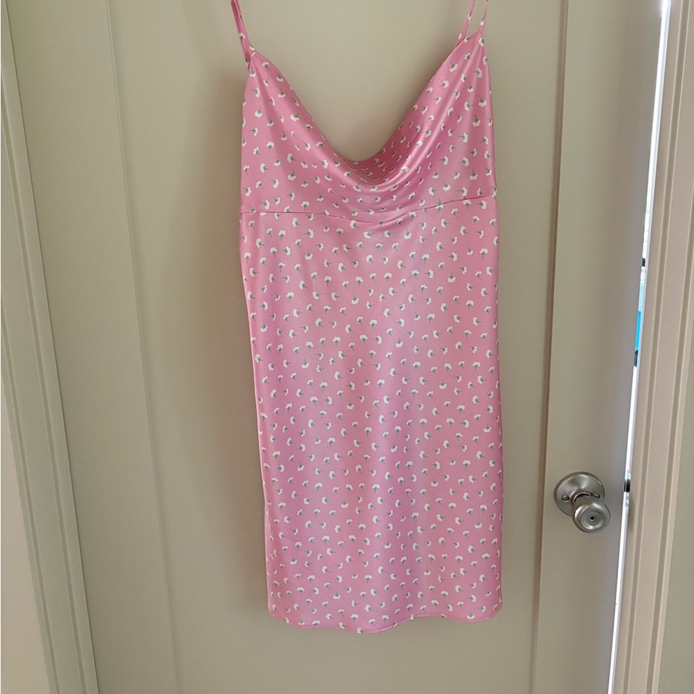 Zara Pink Satin Slip Dress